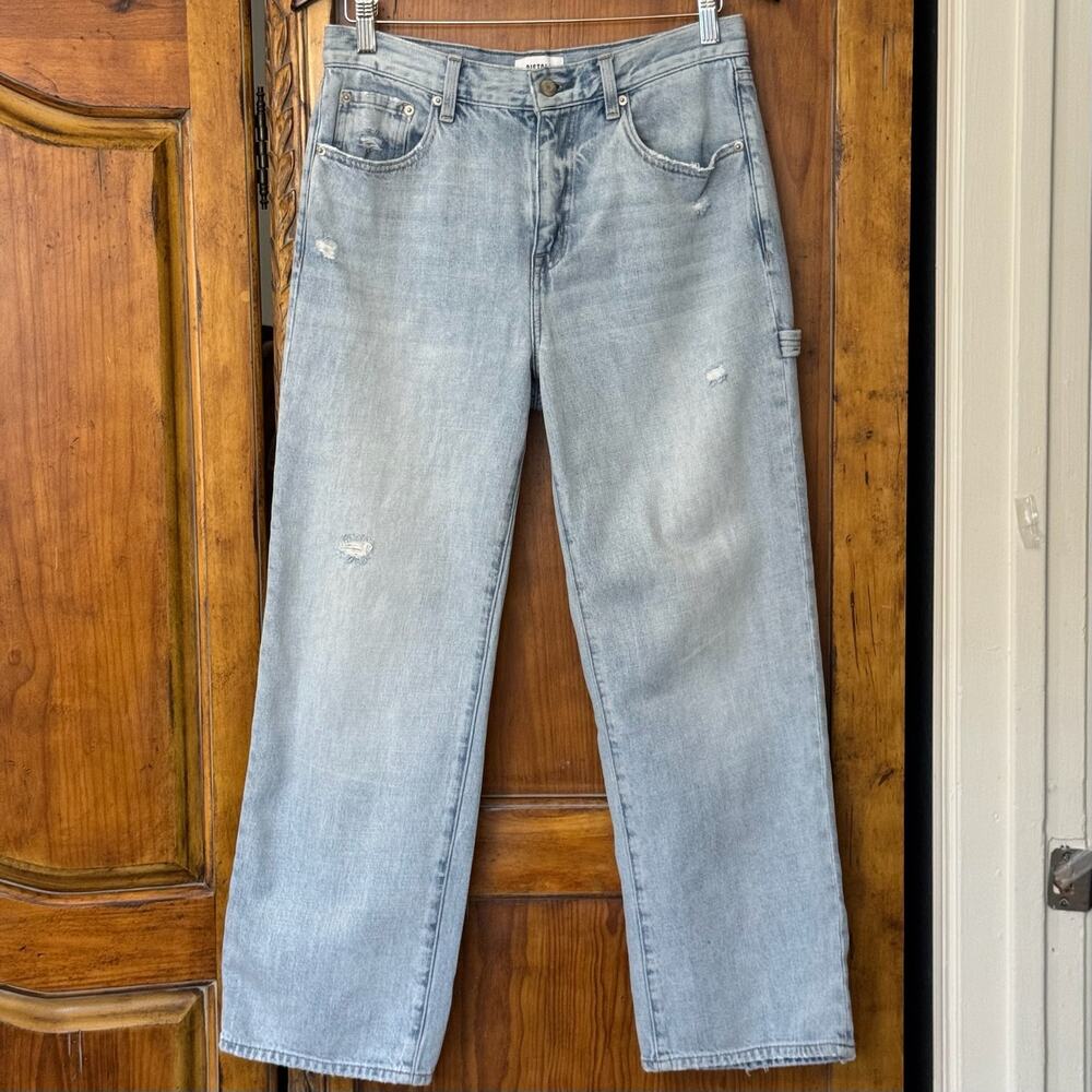 Pistola Dylan Loose Wide Leg Carpenter Crop Jeans Light Wash Size 27